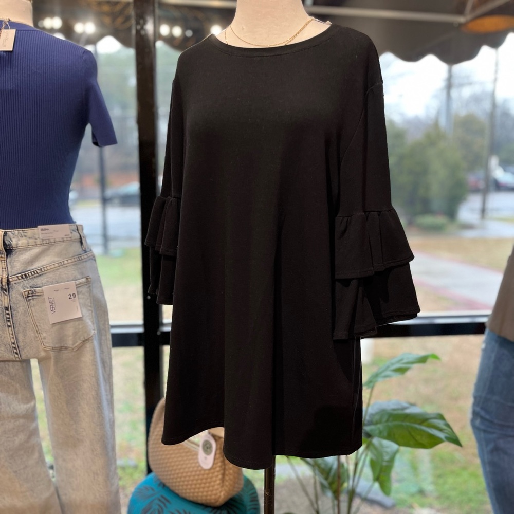 PURSON Luxurious 🥰 Black Tunic Top, NWOT, L